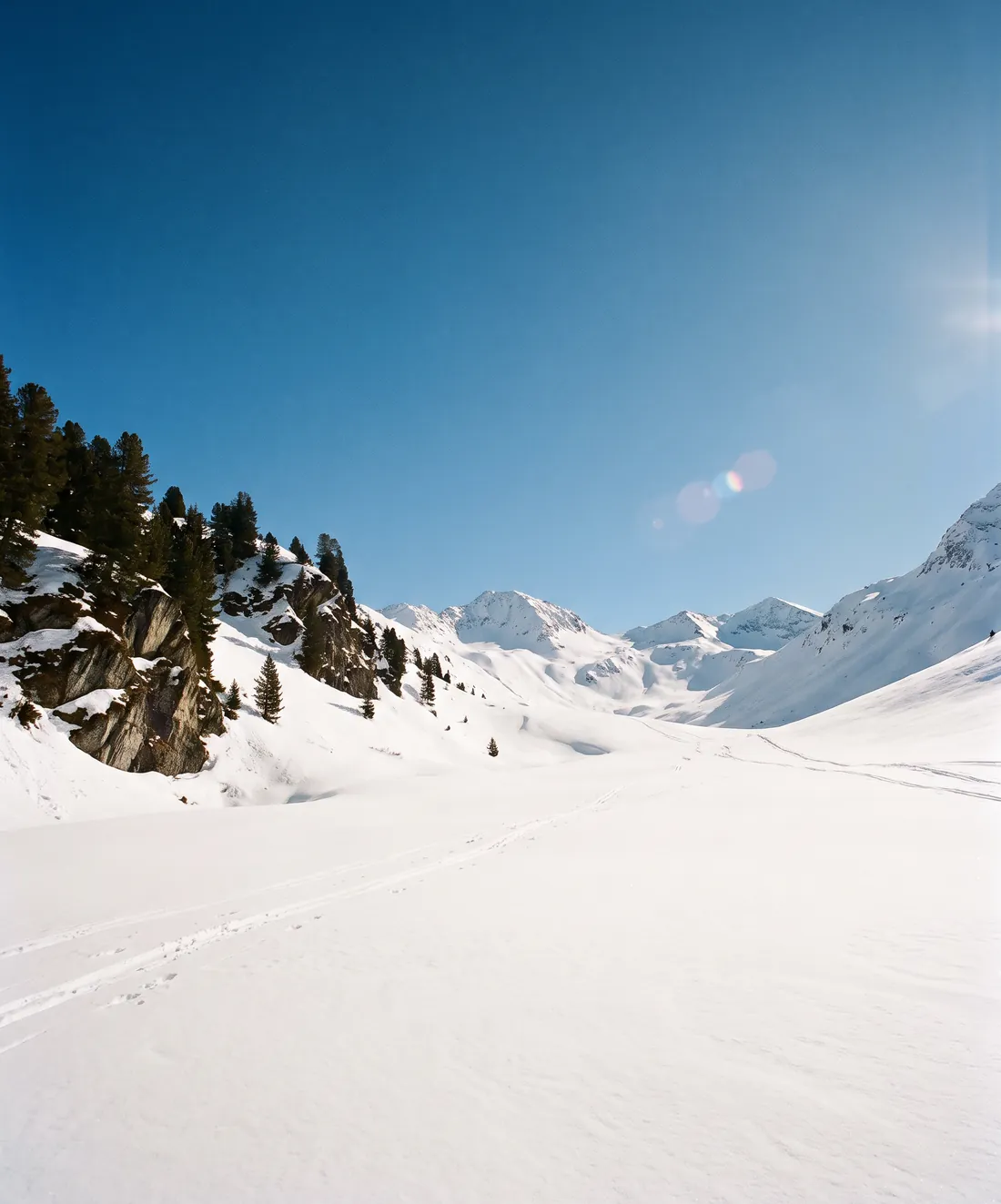 Silvapark Galtür in the wintry mountain landscape